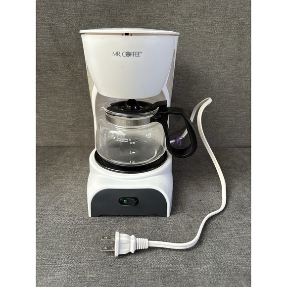 Mr. Coffee Other - Mr. Coffee DR4 Coffee Maker 4 Cup Glass Carafe Drip Stop White Tested WORKS
